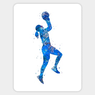 Basketball girl - blue Sticker